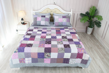 Grep Quilt Set 78" x 87" with 2 Shams - TONKIN HANDICRAFT