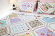 Pastel Quilt Set 85" x 85" with 2 Shams - TONKIN HANDICRAFT