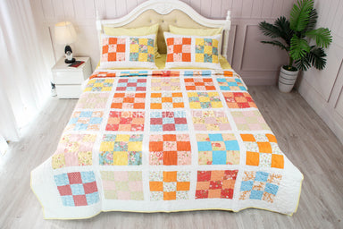 Sam Quilt Set 78" x 87" with 2 Shams - TONKIN HANDICRAFT