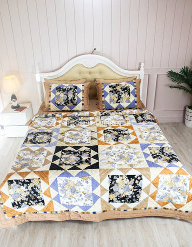 FLOO Quilt Set 78" x 87" with 2 Shams - TONKIN HANDICRAFT