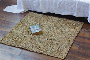 Hand Woven Natural Square Wicker Foldable Rug - TONKIN HANDICRAFT