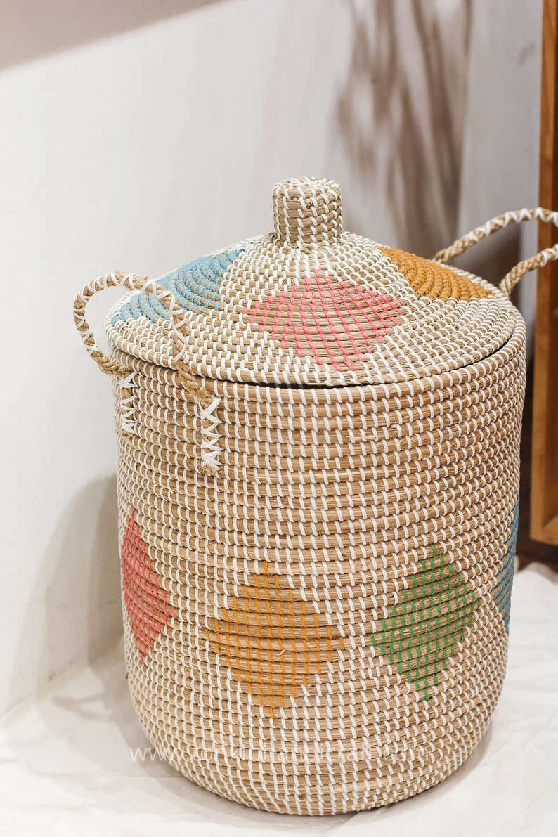 Lidded Laundry Basket - TONKIN HANDICRAFT