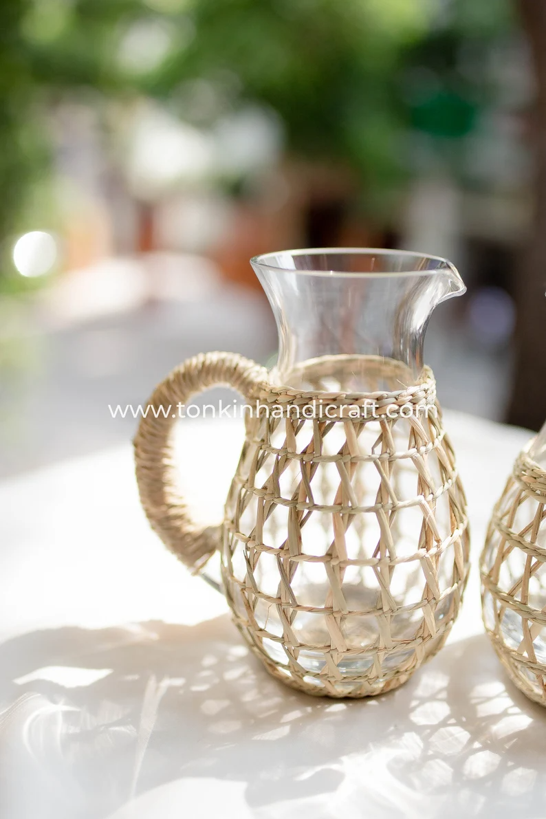 Hand blow Glass Pitcher - TONKIN HANDICRAFT