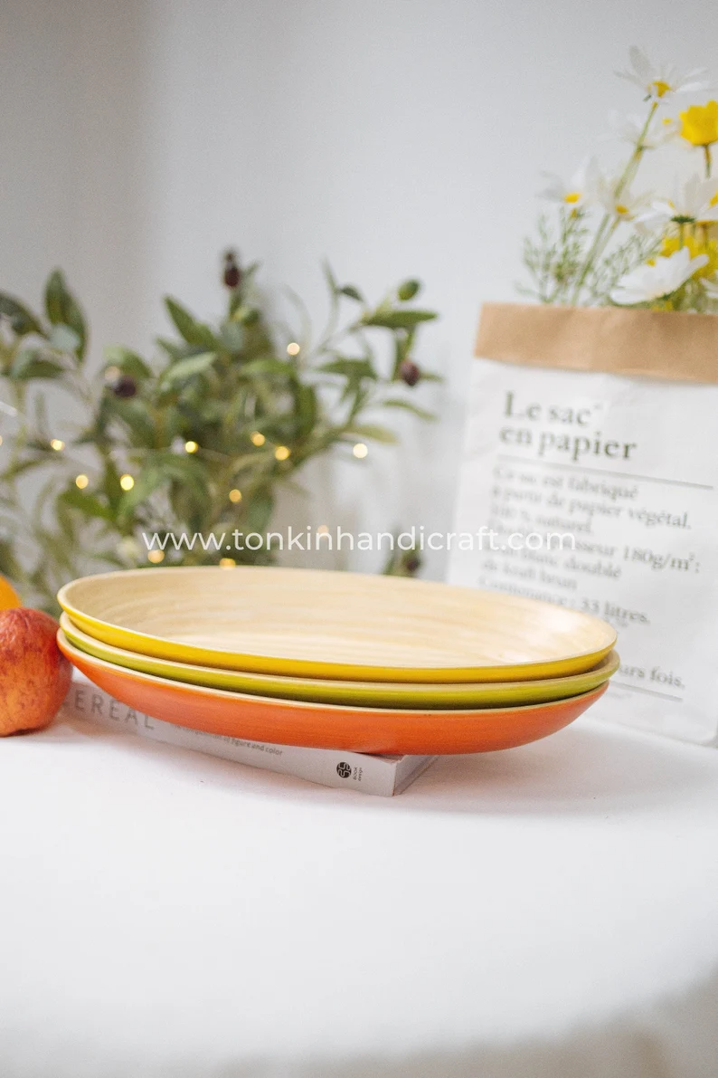 Oval Bamboo Plate - TONKIN HANDICRAFT