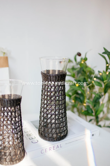 Black Woven Bistro Carafe - TONKIN HANDICRAFT