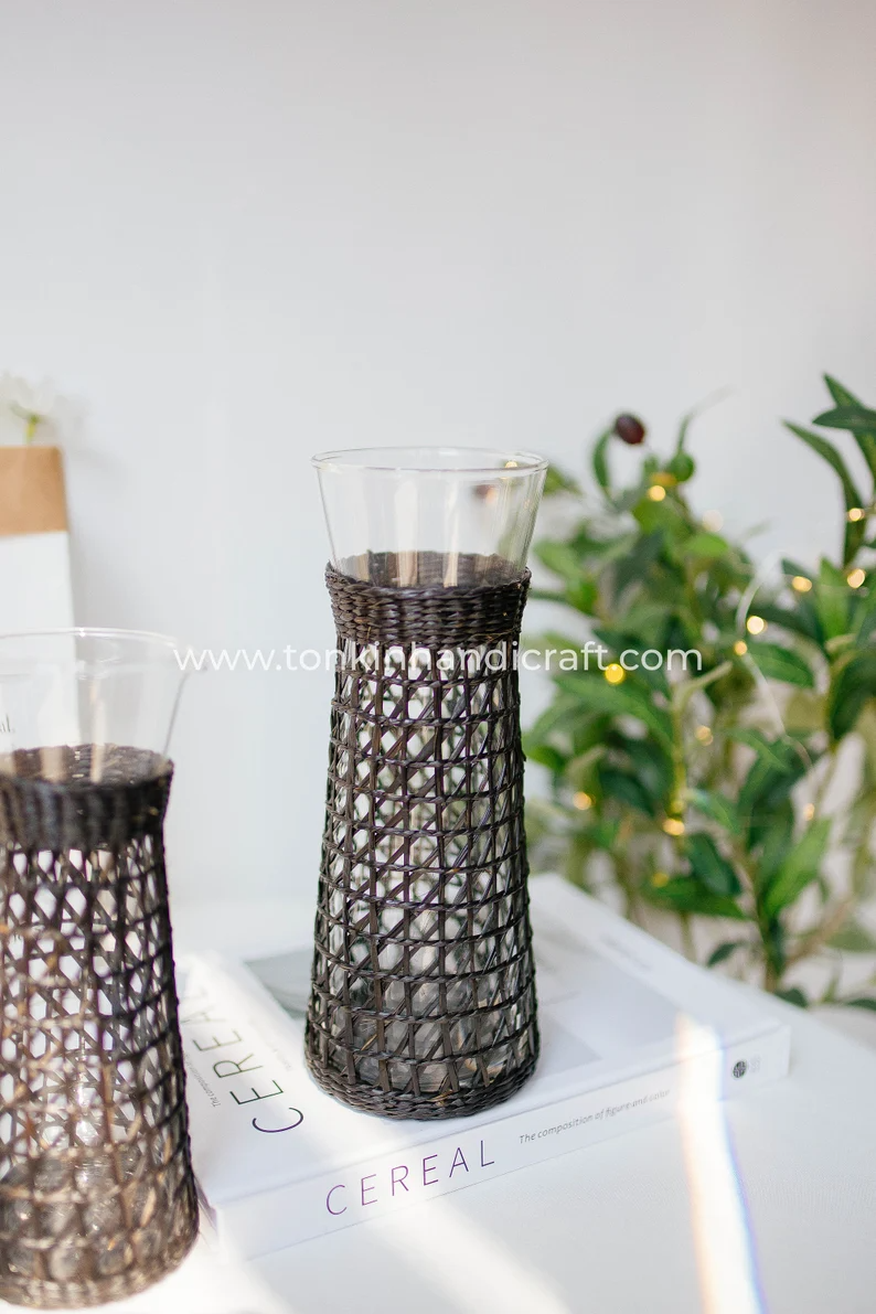 Black Woven Bistro Carafe - TONKIN HANDICRAFT