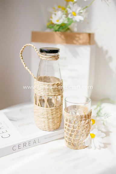 Juice Wrap Glass Bottle - TONKIN HANDICRAFT