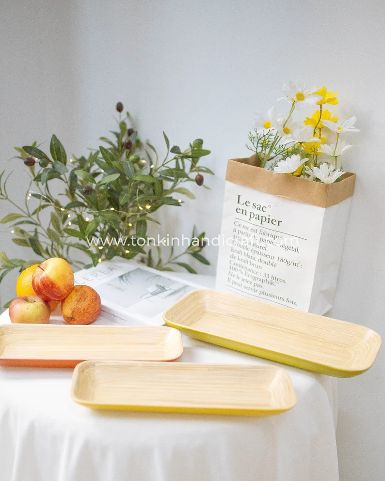 Lila Bamboo Plate - TONKIN HANDICRAFT