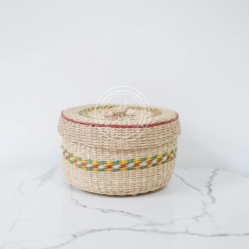 Basket with lid - TONKIN HANDICRAFT