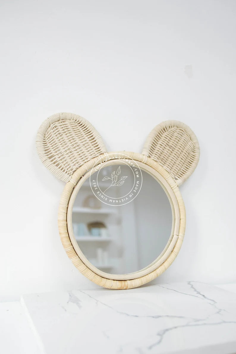 Teddy Bear Rattan Mirror - TONKIN HANDICRAFT