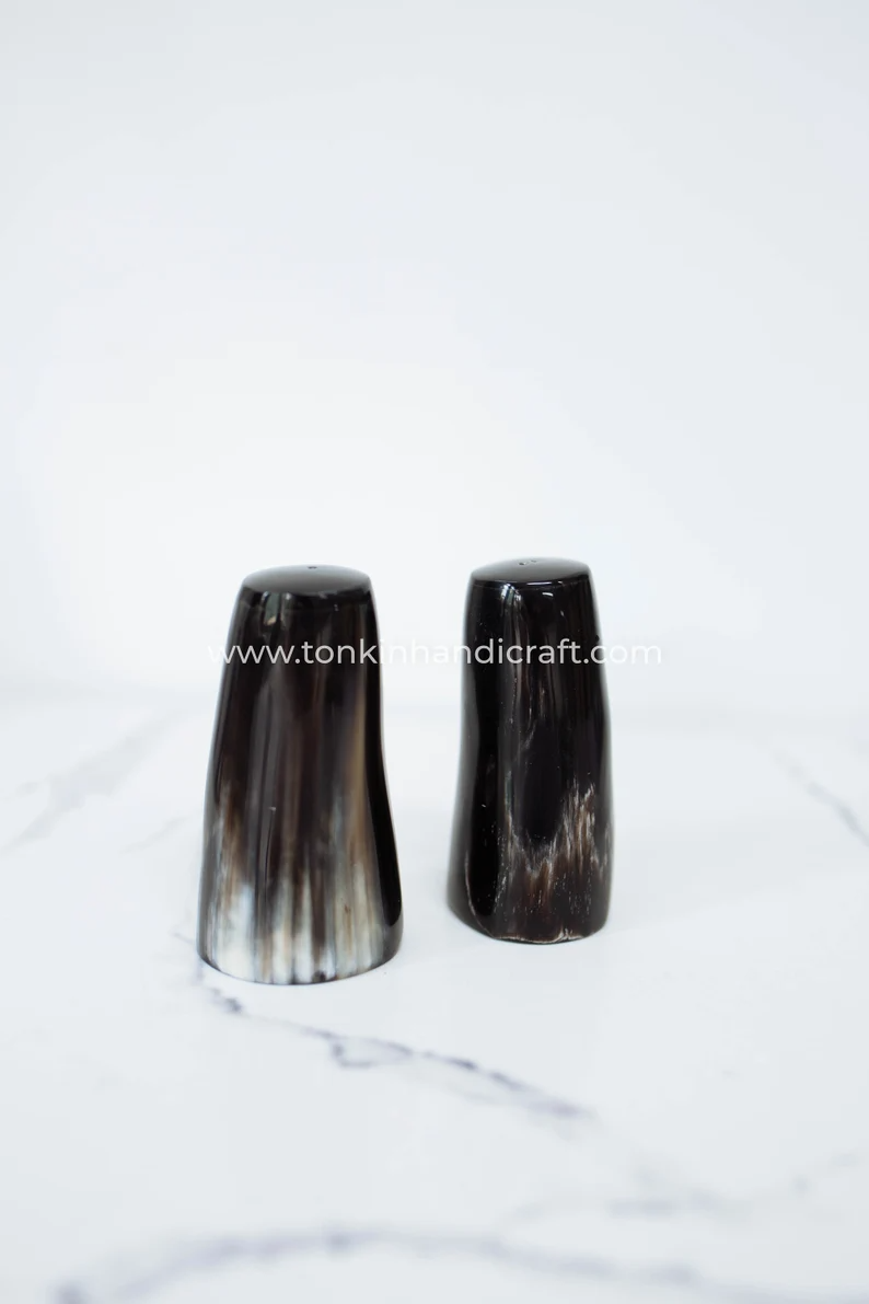 Buffalo Horn Salt and Pepper Shakers Jar