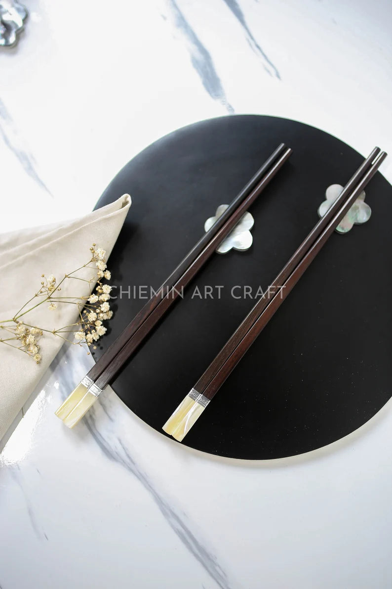 Personalized Rosewood Chopsticks with mother of pearl