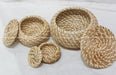 Set of 3 Basket with lid - TONKIN HANDICRAFT